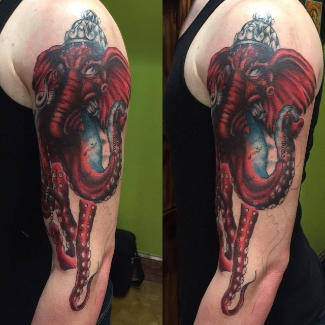 Elephent Cool Sleeve Tattoo