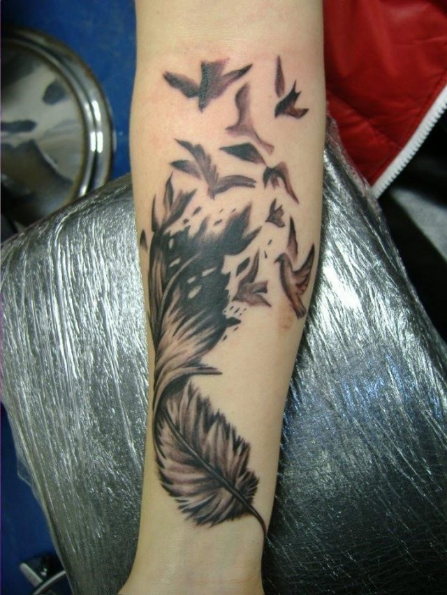 Feather Bird Tattoos