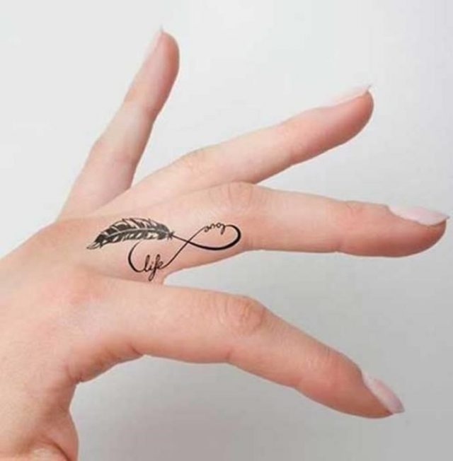 Feather Finger Tattoo