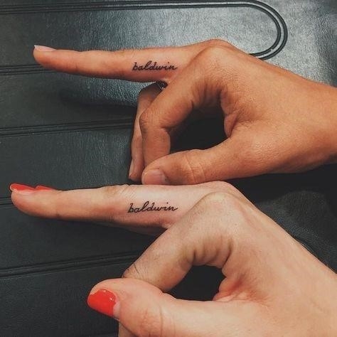 Finger Matching Family Tattoos