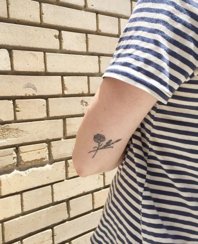 Floral Elbow Tattoo