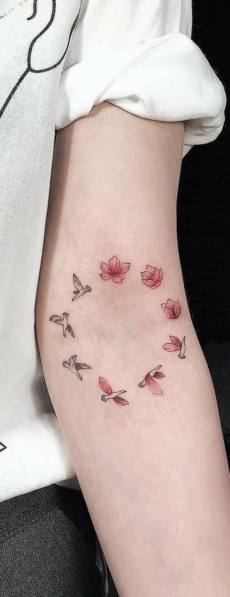 Flower Bird Tattoos