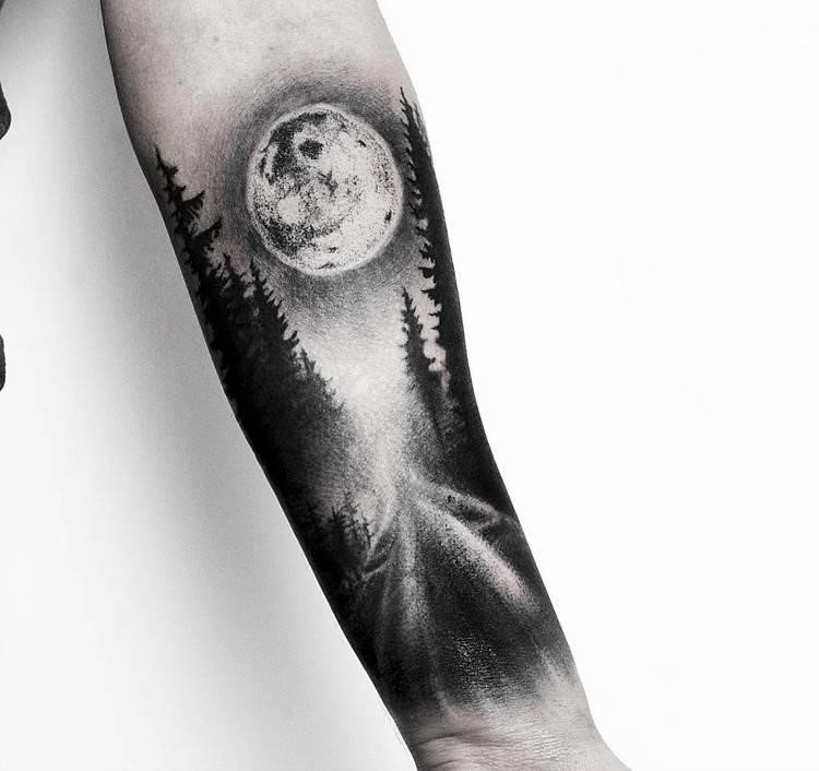 Forest armband tattoo on the forearm  Tattoogridnet