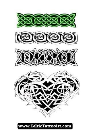 Four Celtic Wristband Tattoo Design
