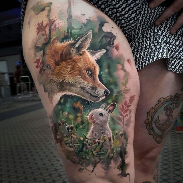 Fox Rabbit Tattoo