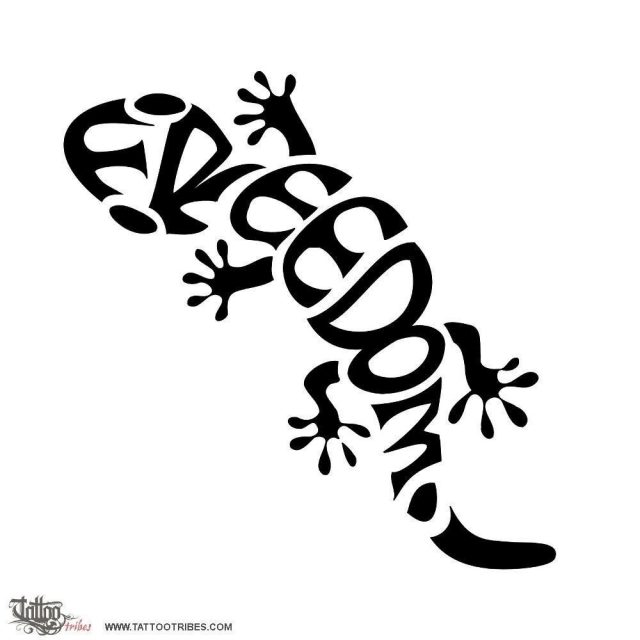Freedom gecko tattoo