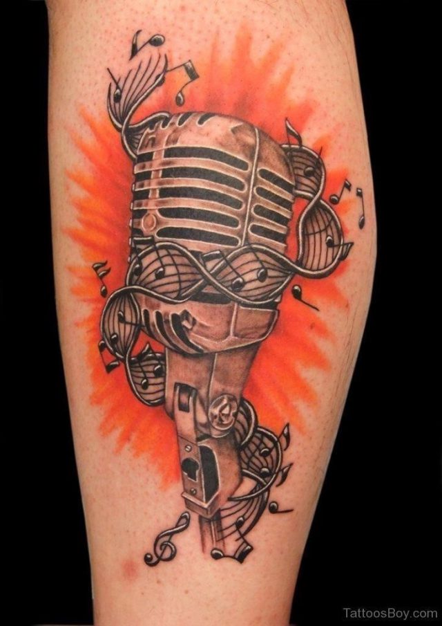 Funny Mic Tattoo On Arm Tb1104