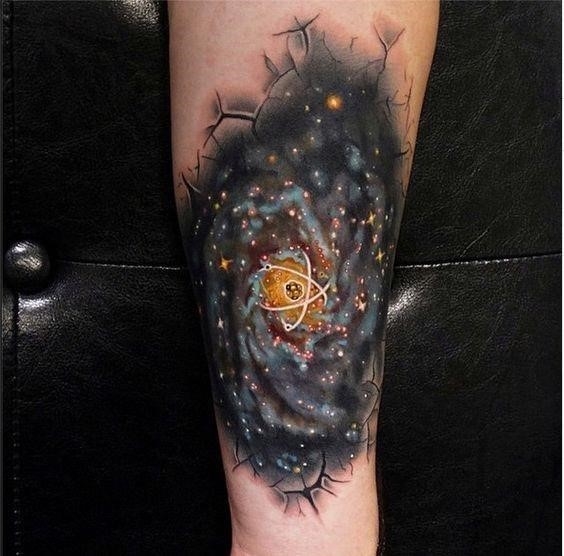 Galaxy and space Tattoo forearm 09