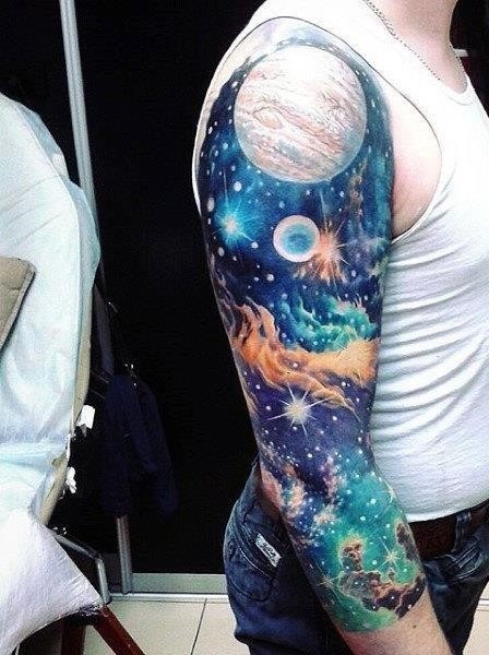 Galaxy and space Tattoo full sleeve 05
