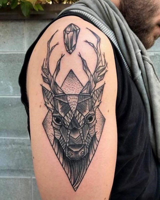 Geometric Deer Animal Tattoo