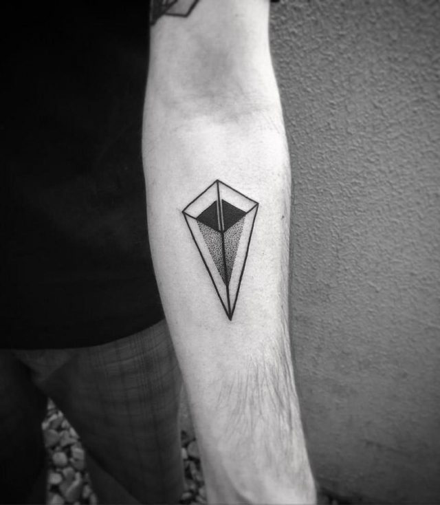 Geometric dotwork minimalistic tattoo