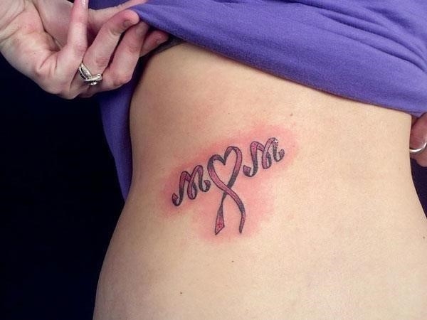 Girl Showing Her Mom Cancer Tattoo