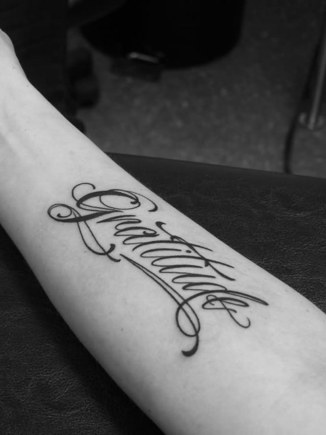 Gratitude Word Tattoo Design For Forearm