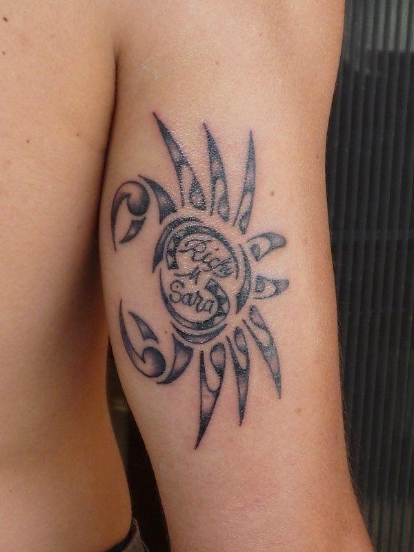 Grey Ink Cancer Crab Tattoo On Bicep For Men