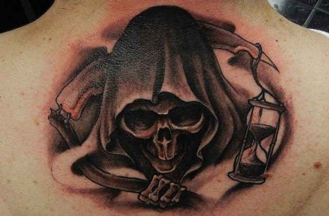 Grim Reaper Tattoo on nape