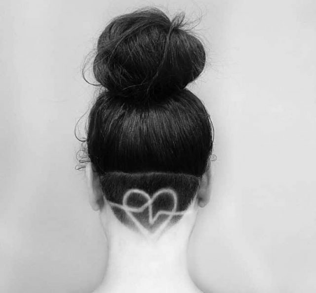 Heart Shaped Undercut Hair Tattoo Art