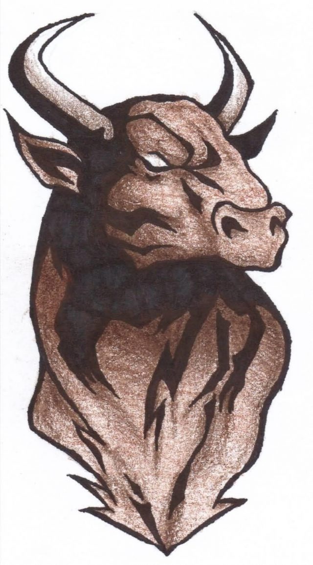 Impressive Bull Tattoo Design