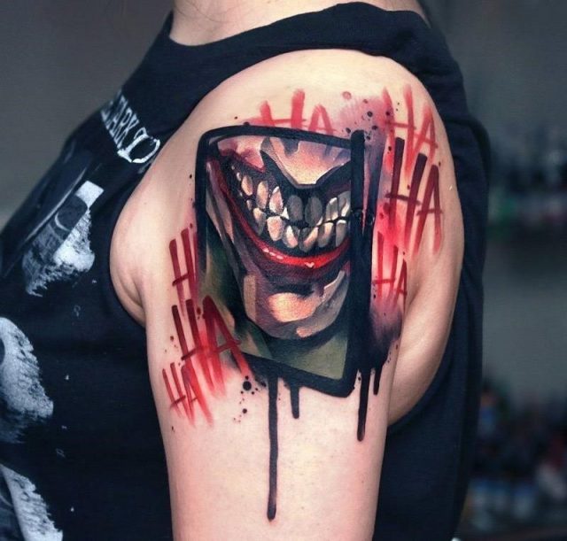 Joker shoulder tattoo