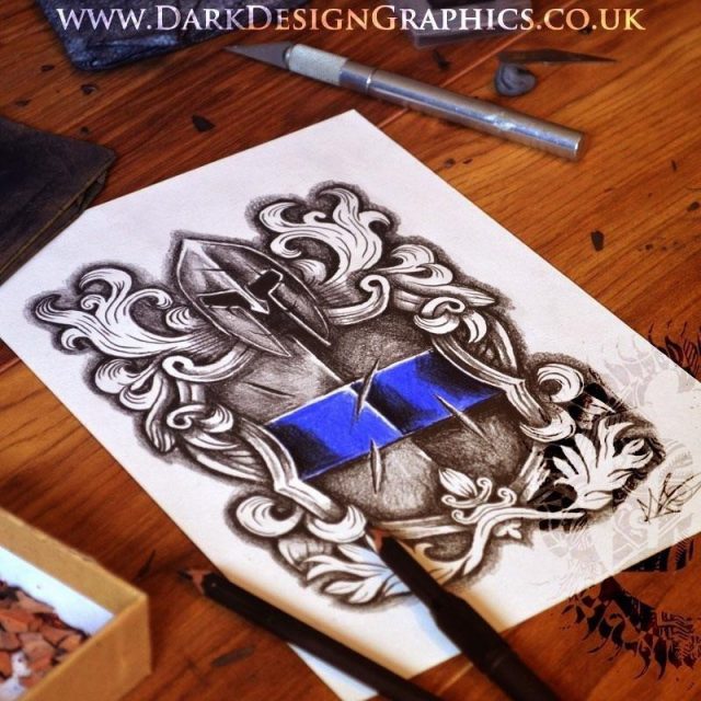 Law Enforcement Coat of Arms Tattoo Design 03 1200×1200