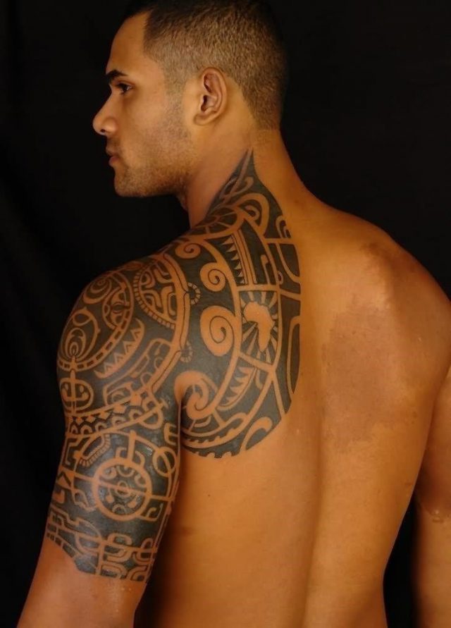 Left Shoulder Tribal Tattoo