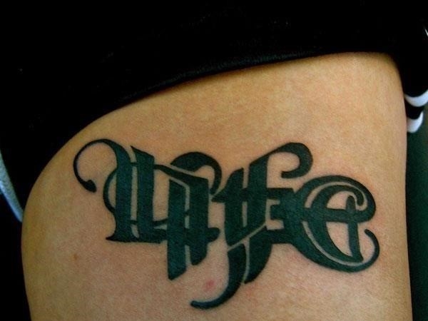 Life Word Tattoo Design