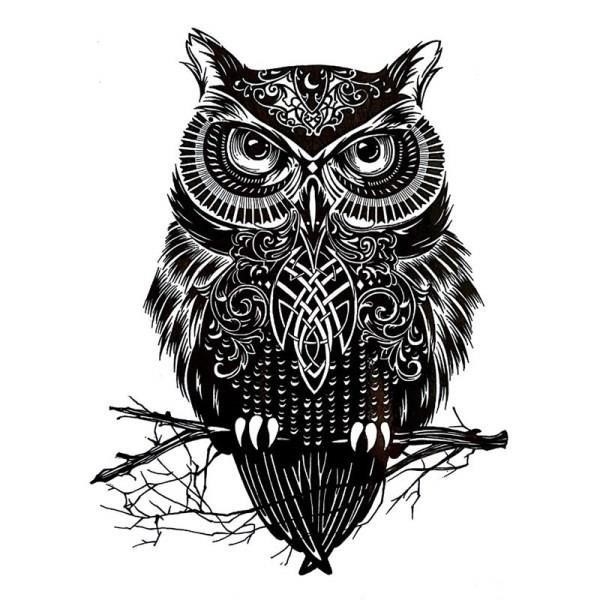 Lexica  Dark forearm tattoo owl 8k highly detailed black and grey