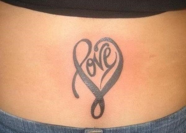 Love tattoo in heart shape