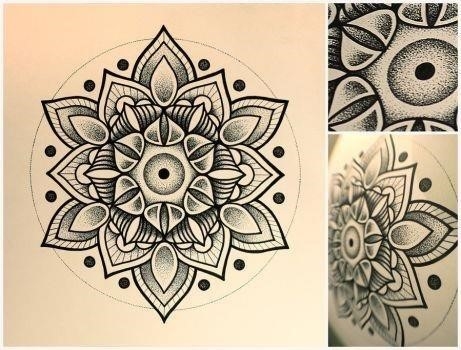 Black and Grey Rose Mandala Tattoo Design – Tattoos Wizard Designs