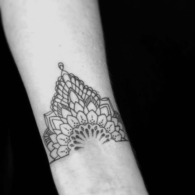 Mandala on wrist Ornamental Tattoo design The Black Hat Tattoo Dublin 2018