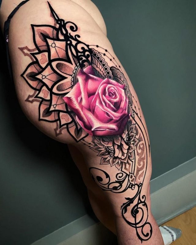 Mandala rose leg