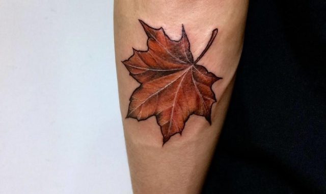 Maple Leaf Arm Tattoo