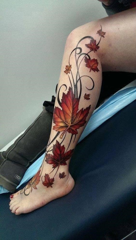 Maple Leaf Tattoos for Autumn 2016 3