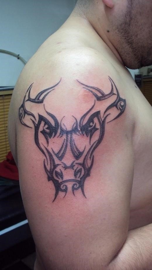 Men Bull Tattoo Design