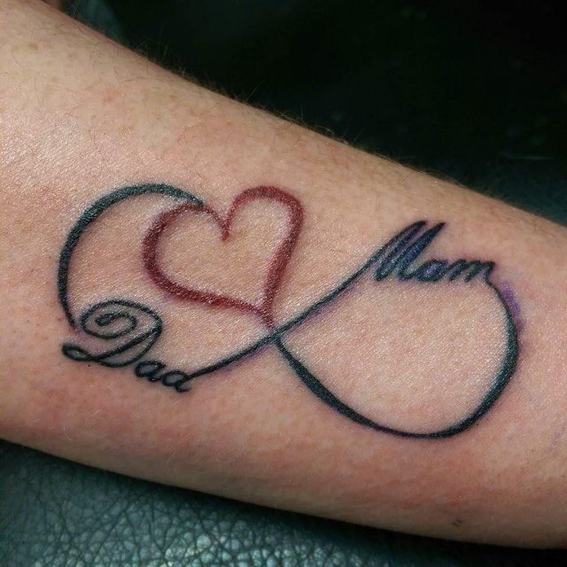 Mom And Dad Love Infinity Tattoo