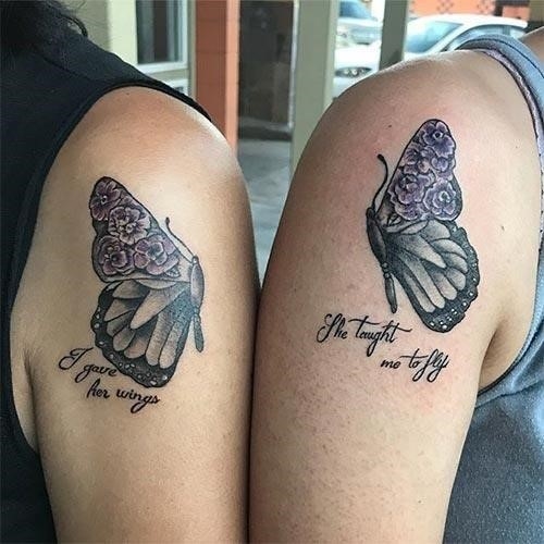 Mother Daughter Butterfly Tattoos