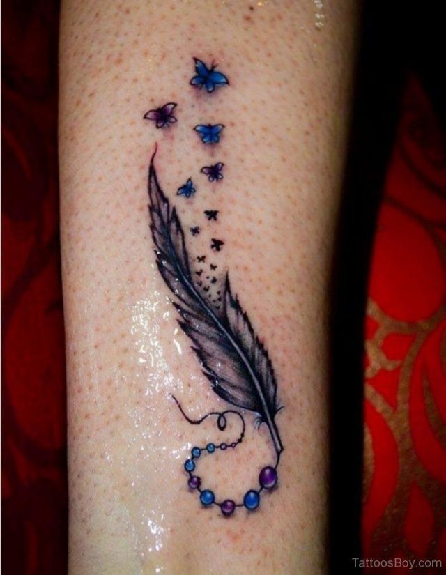 Nice Feather Tattoo TB1163