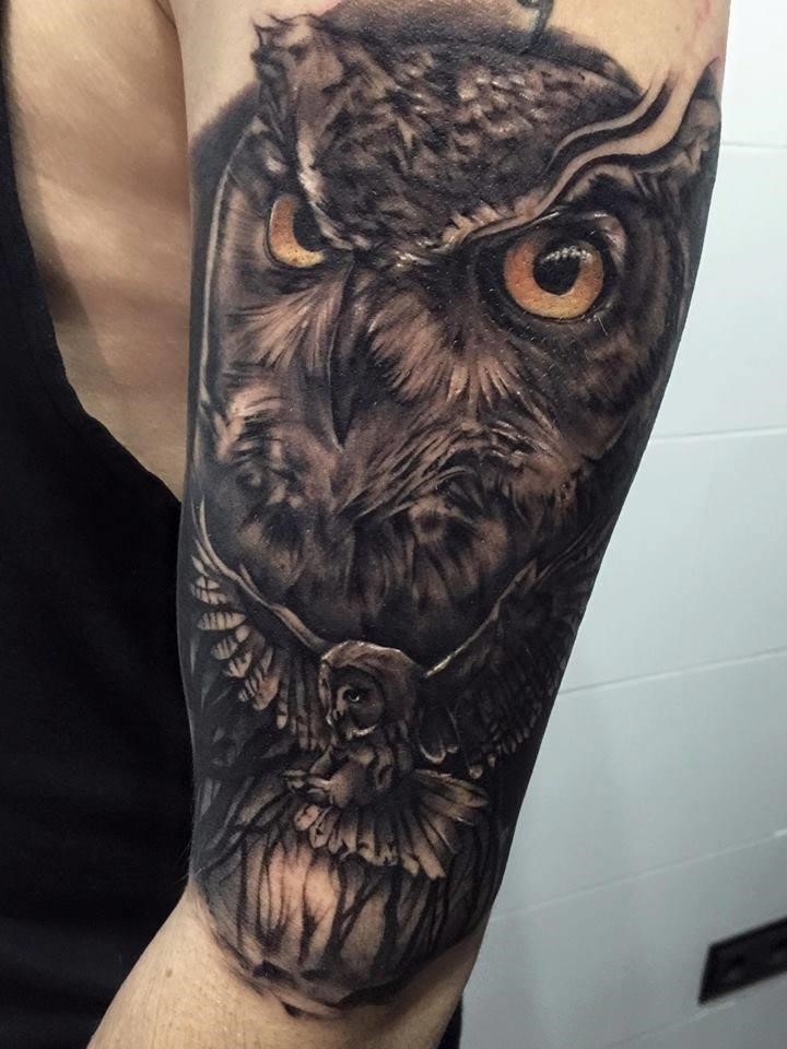 owl tattoo inner arm