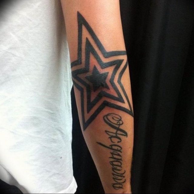 Photo tattoo star on the elbow 19