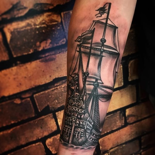 Pirate Ship Tattoo  1