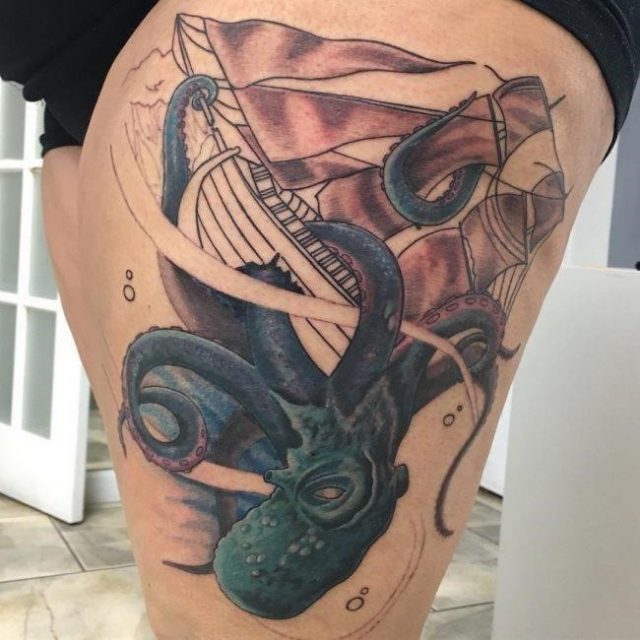 Pirate Ship Tattoo  10 650×650