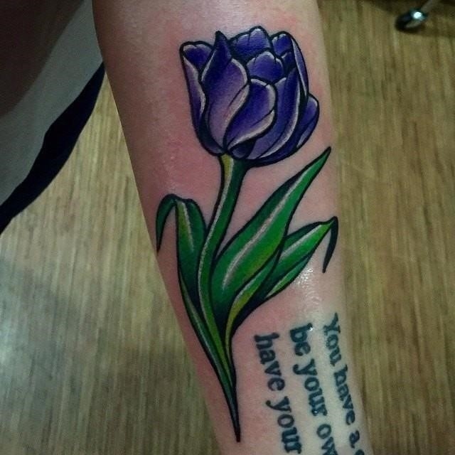 Purple Ink Dutch Tulip Tattoo2