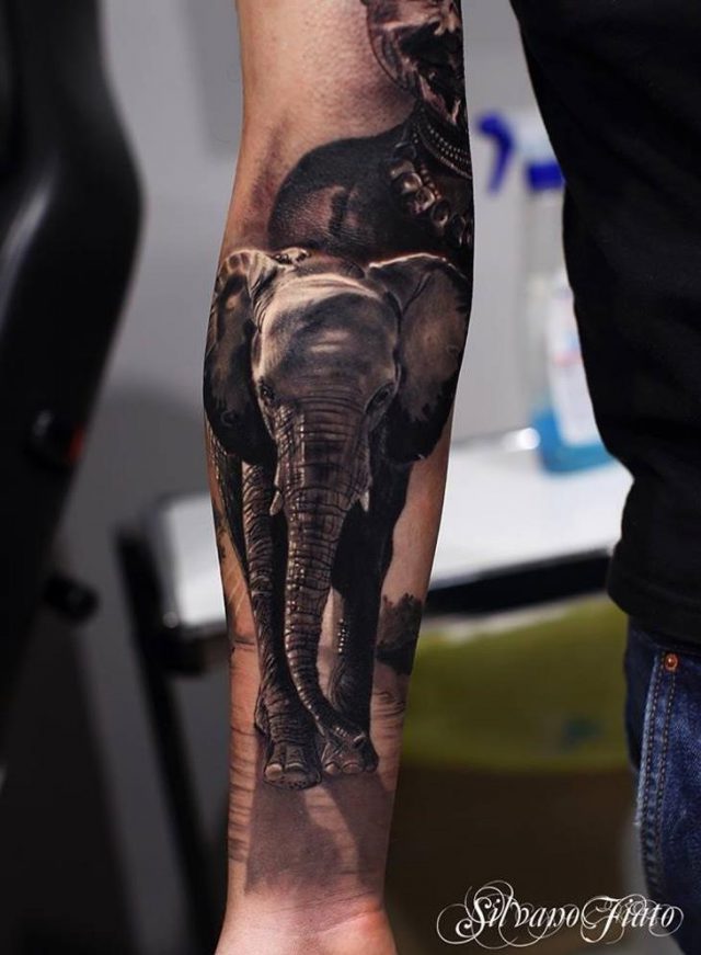 Realistic Elephant Tattoo