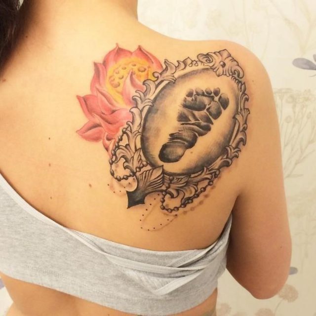 Realistic Footprint Tattoo Design