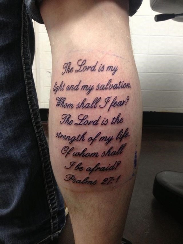 Scripture Tattoos on Leg