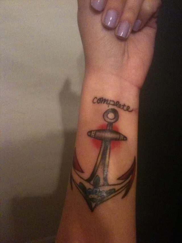 Simple Anchor Tattoo On Wrist