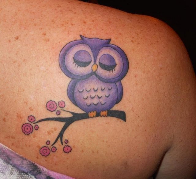 Sleppy owl tattoo 1024×937