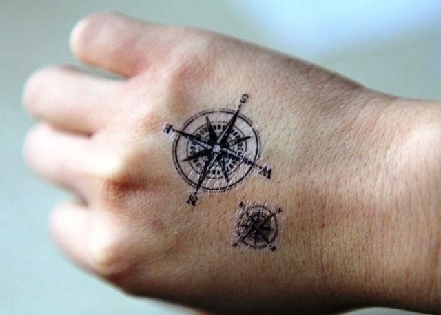 Small Compass Tattoo