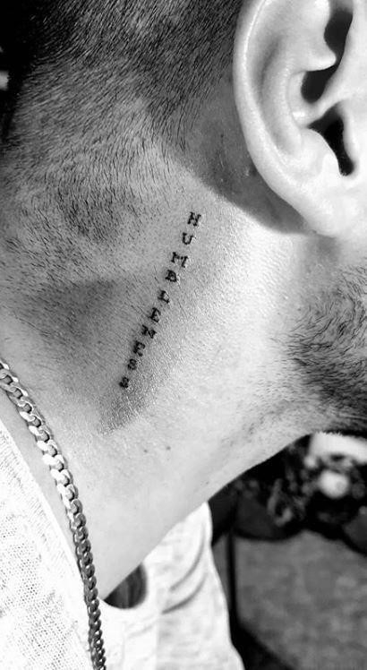 Small Tattoos for men neck 01