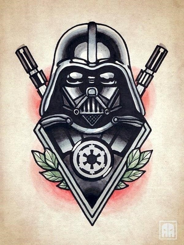 Dark Side Tattoo Flash Art Print  Etsy