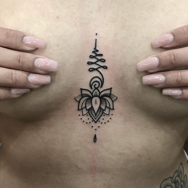 Sternum tattoo by Romain Tattoos at Sacred Ornaments